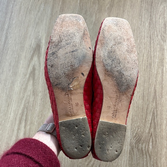 EUC Freda Salvador Jada Square Toe Ballet Flats in Red Size 10 - Picture 14 of 16